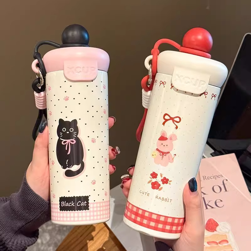 新款卡通吸管保温保冷浮球冰霸杯