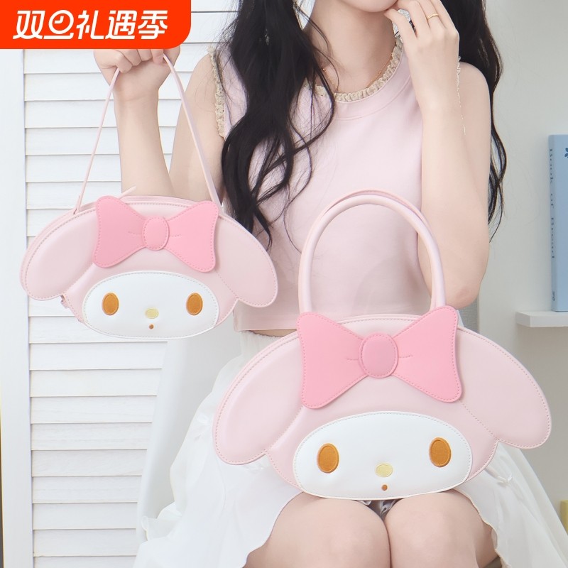 三丽鸥正版授权美乐蒂可爱手提包斜挎包洛丽塔女包PU少女心粉色萌