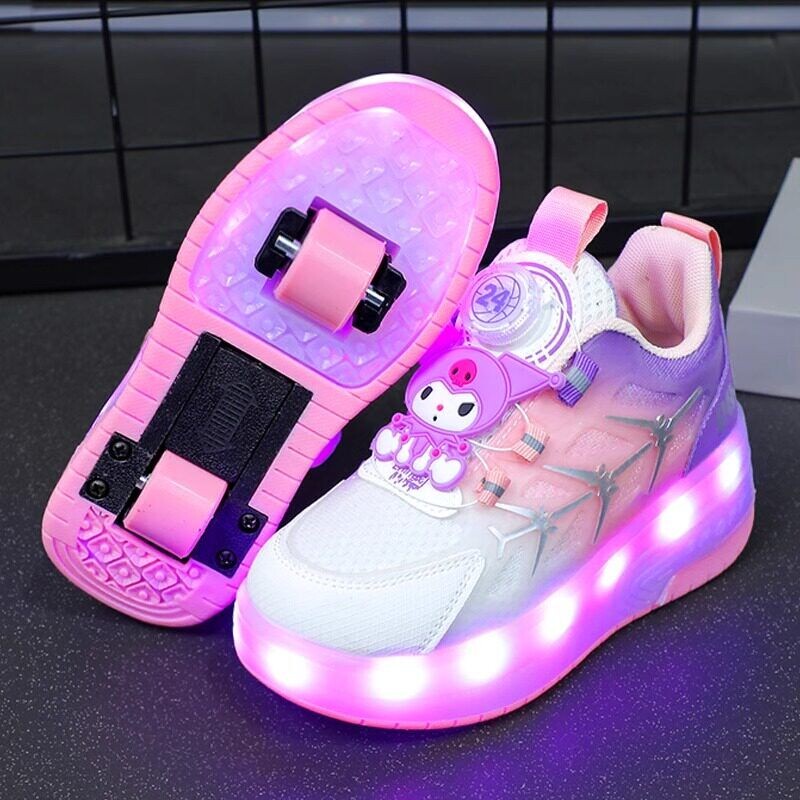 【幂琳】库洛米溜冰鞋女童2026新款儿童暴走鞋四轮隐形旱冰滑轮鞋