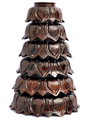 观音菩萨黑梓木根雕圆形佛像底座