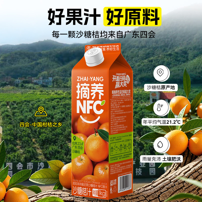 果汁100%黄桃汁沙糖纯果蔬汁饮料儿童1L*2瓶临期饮品保质期新鲜图片