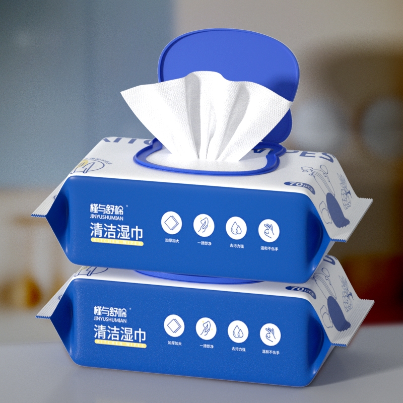 舒棉厨房清洁湿巾70抽/包*2包起