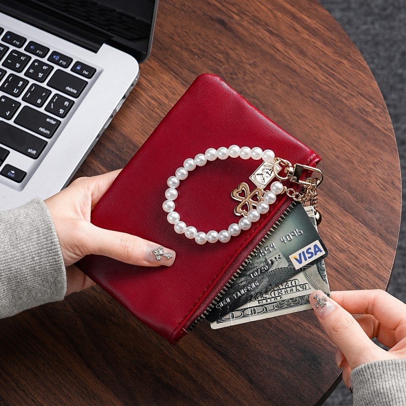 钥匙包卡包小巧拉链零钱包轻薄锁匙包口红包便携真皮简约收纳随身