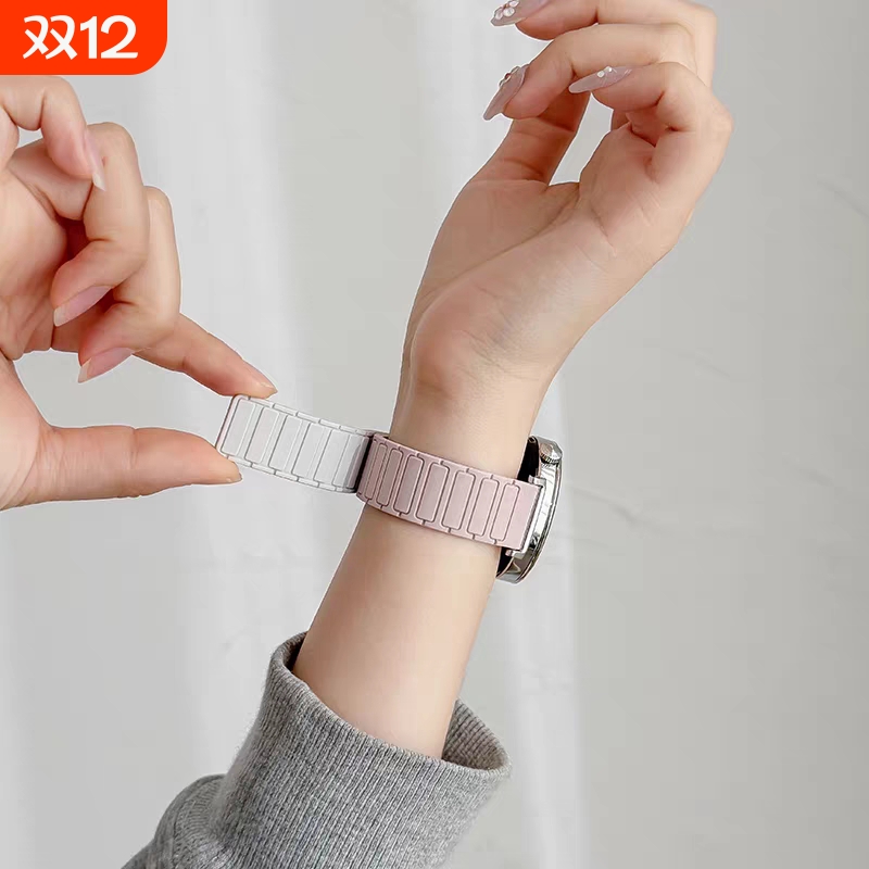 张婧仪同款适用华为gt5表带手表watchgt5女watch5夏天gt3新款FIT3/4手表带gt4女士gt2硅胶pro高级3运动磁吸男