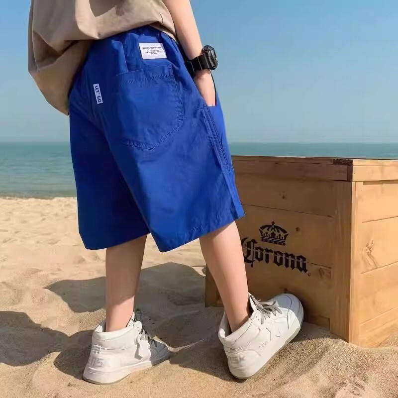 4色多巴胺夏季中大男童短裤薄款休闲沙滩裤儿童五分裤速干柔透气