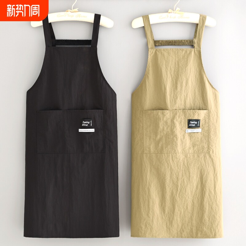 新款防泼水可调节背带围裙家用厨房做饭防尘加长围腰男女款工作服