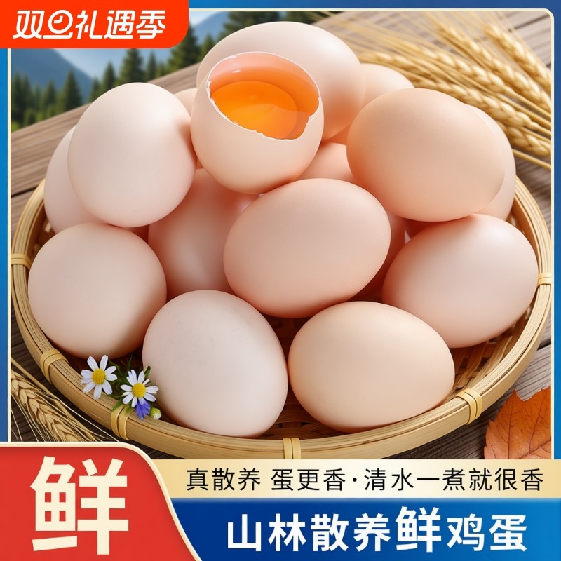 农家谷物鸡蛋新鲜正宗散养鸡蛋柴鸡蛋50枚笨鸡蛋土鸡蛋月子蛋
