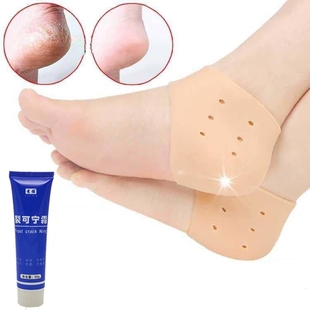 防裂硅胶脚后跟干裂保护套开裂男女保湿 袜子脚套防裂袜护脚足跟
