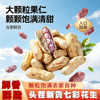 新货云南土特产七彩晒干生花生带壳孕妇花生坚果年货新鲜特色食品
