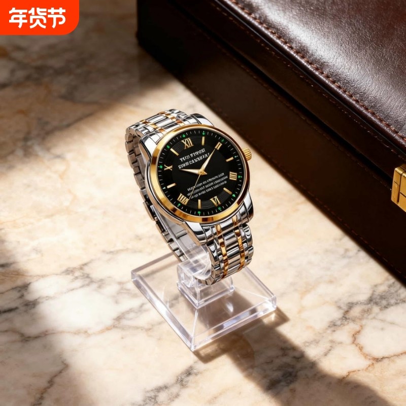 正品瑞士全自动非机械表手表男士学生韩版时尚潮双日历防水表夜光