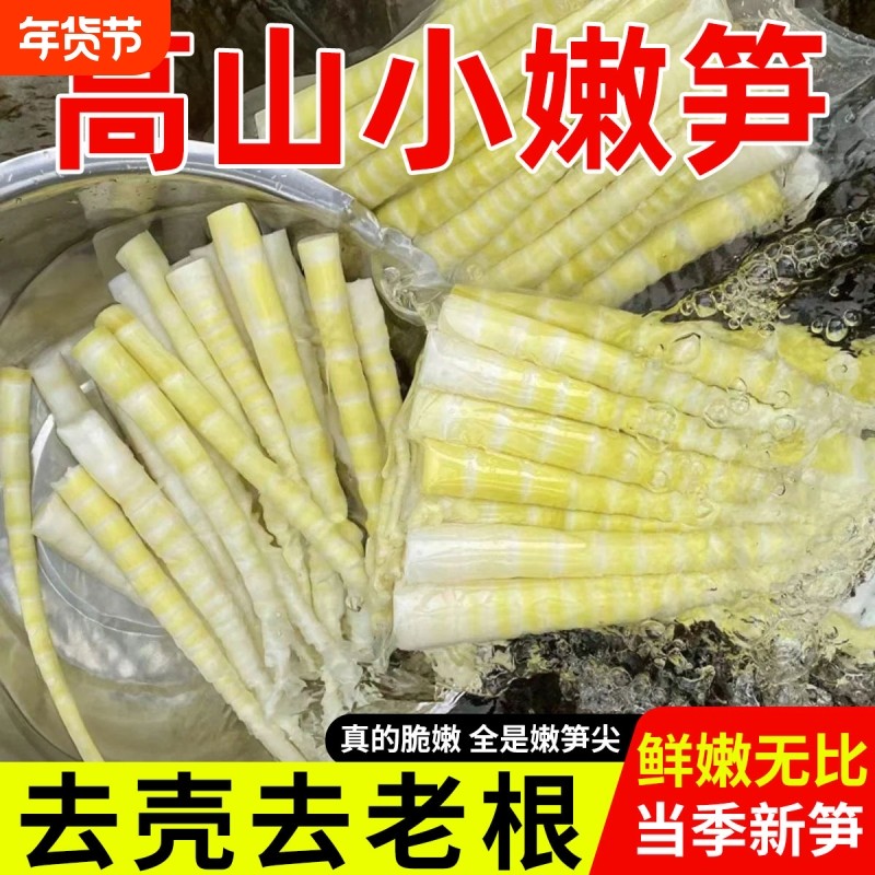 高山小竹笋尖新鲜春笋罗汉笋嫩笋尖火锅笋子干方竹笋商用袋装健康