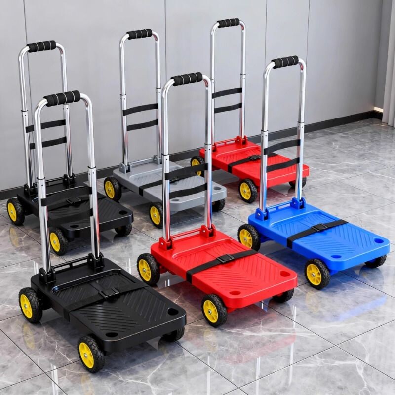 可折叠手拉车家用拉货车拉杆车行李搬运车拉快递平板车小推车轻便
