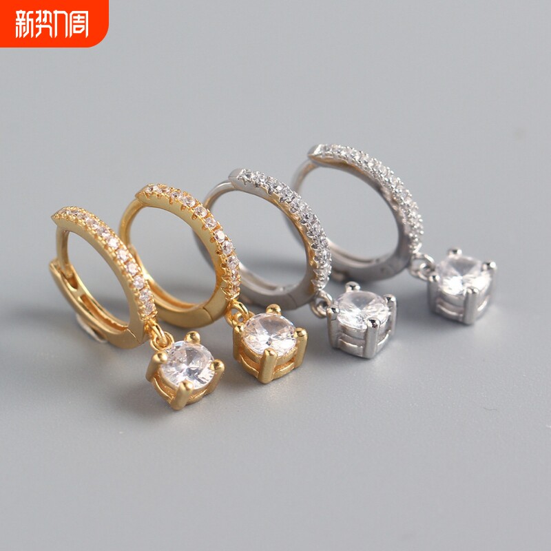 YHE0203 欧美轻奢S925纯银INS风镶钻耳环 设计感百搭