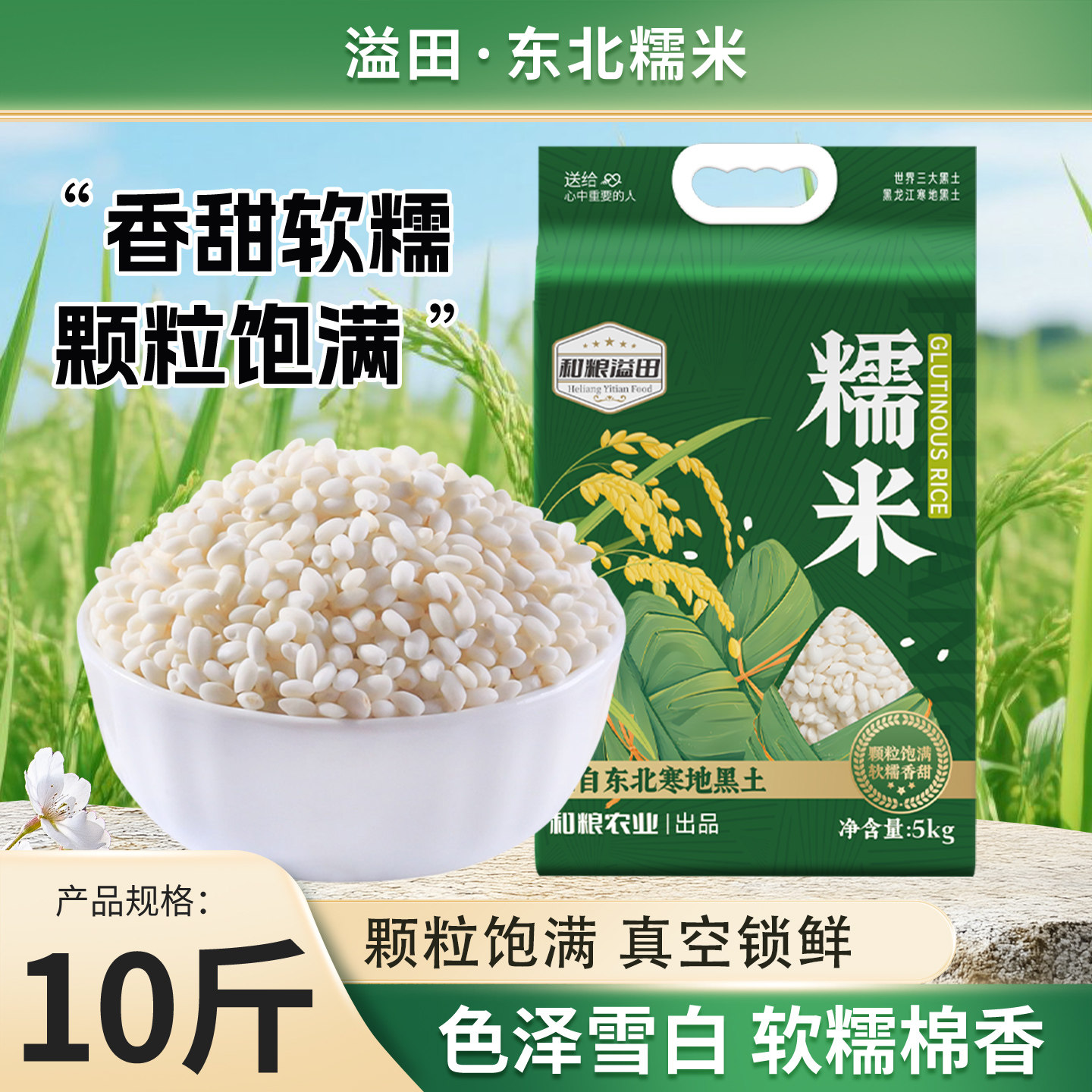 东北糯米5斤10斤圆粒当季新米圆糯米江米粽子新酒酿包粽子农家