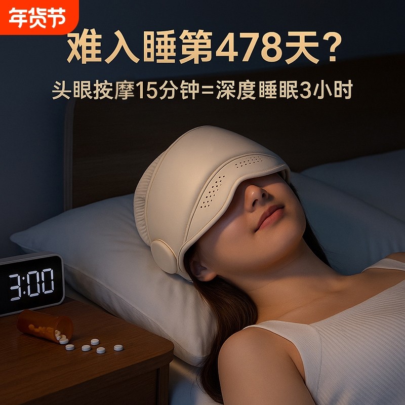 睡眠助眠神器头部按摩器全自动电动揉捏眼部按摩仪护颈仪疏通经络