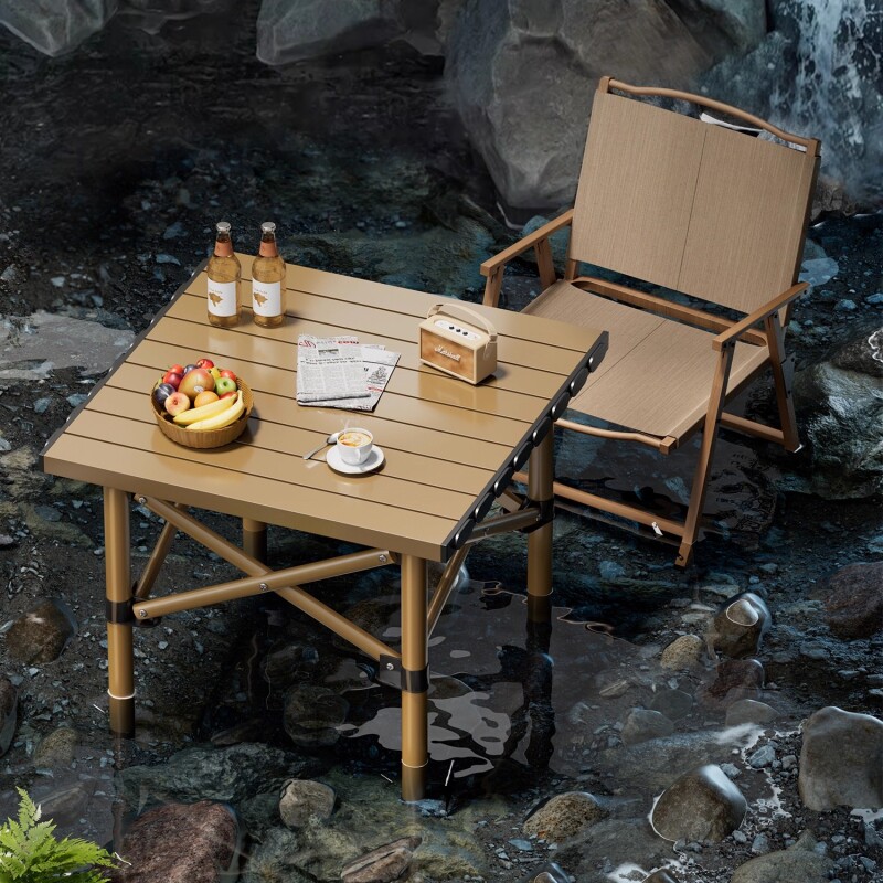 户外折叠桌超轻便携式铝合金蛋卷桌露营桌椅套装野炊野餐装备用品