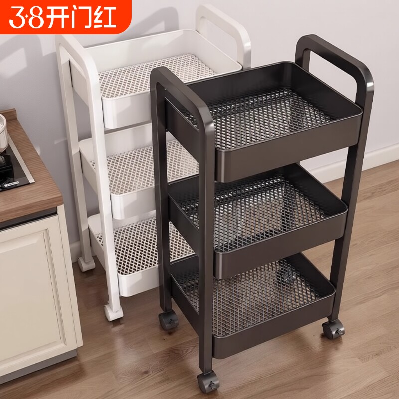 厨房多功能置物架落地多层家用收纳置物架墙角分层调料品整理架子