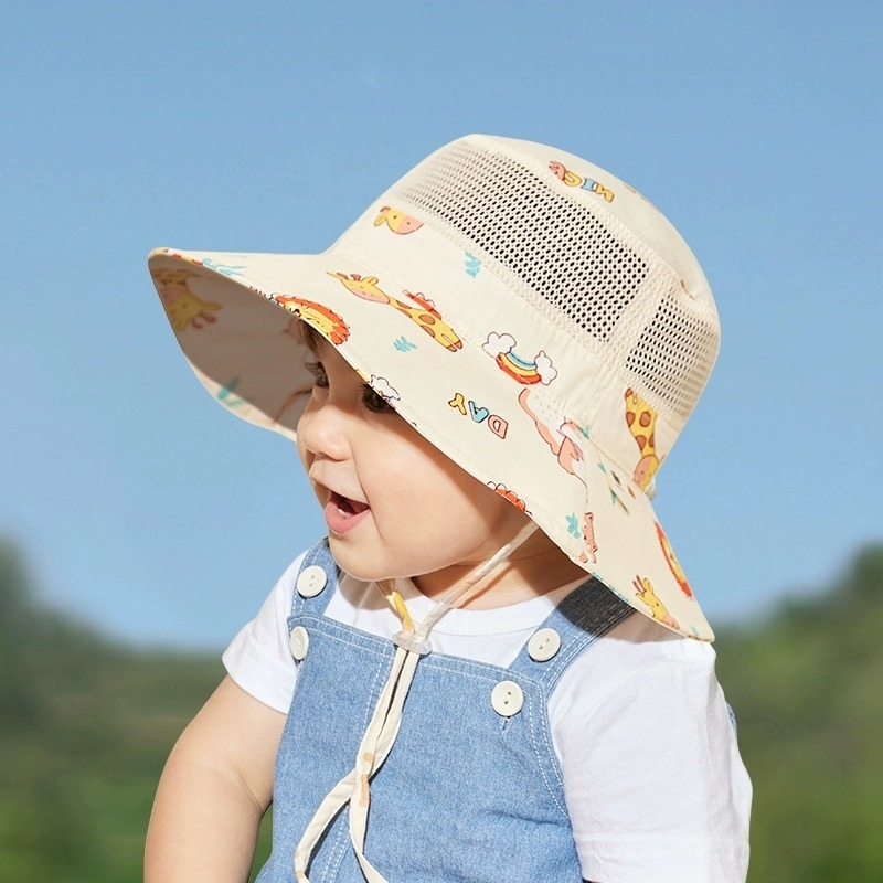 儿童防晒帽宝宝帽子夏季渔夫帽男童女童太阳帽婴儿遮阳帽