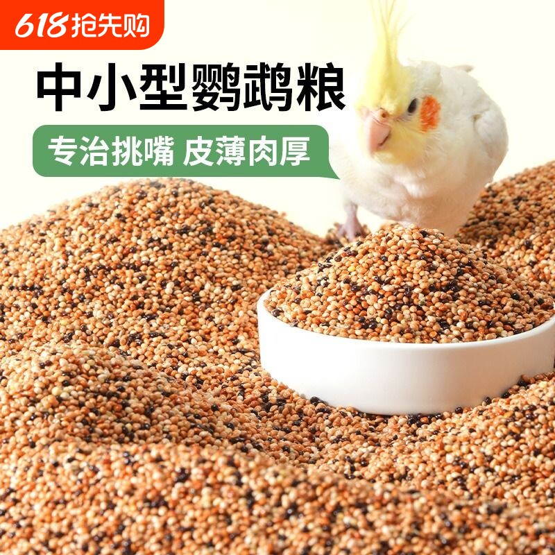 虎皮牡丹玄凤鹦鹉鸟食鸟粮饲料谷子芦丁鸡专用粮食带壳五色黍子