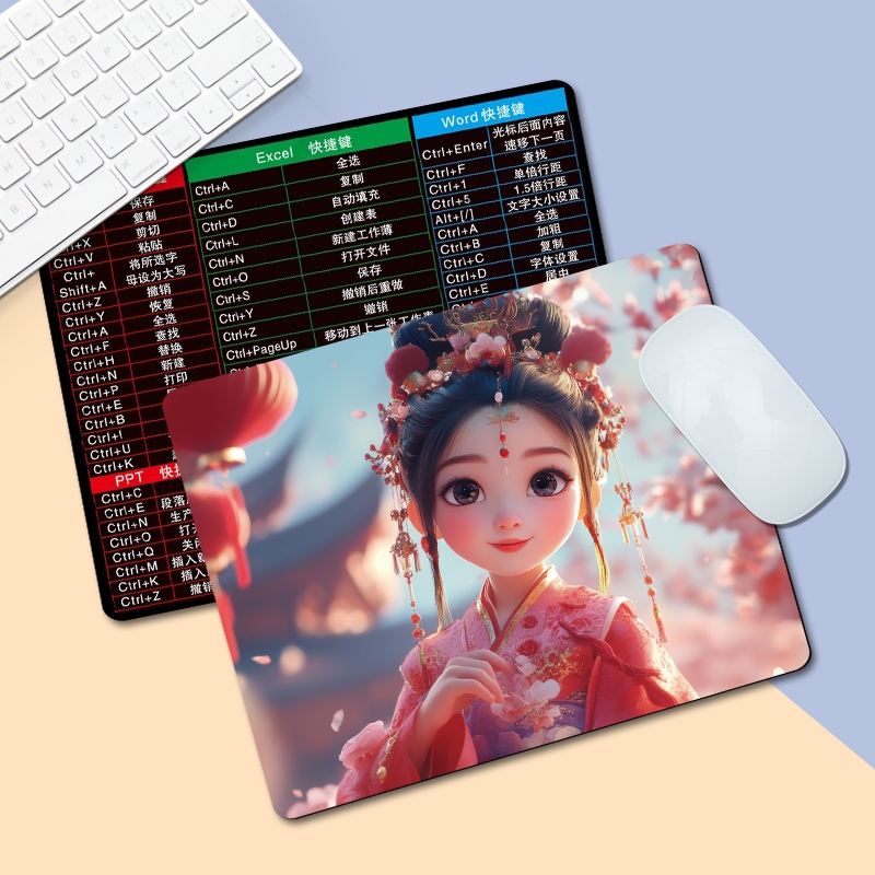 （两张装）鼠标垫小号办公快捷键加厚可爱女生动漫