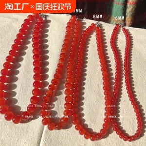 天然粉水晶项链短款淡粉色锁骨链串珠choker小众手串手链桃花运女