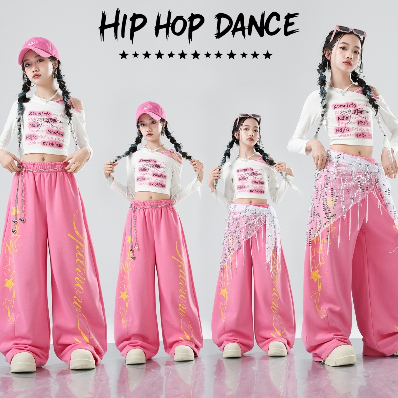 女童爵士舞演出服秋季少儿童街舞潮服女孩hiphop走秀jazz表演服装