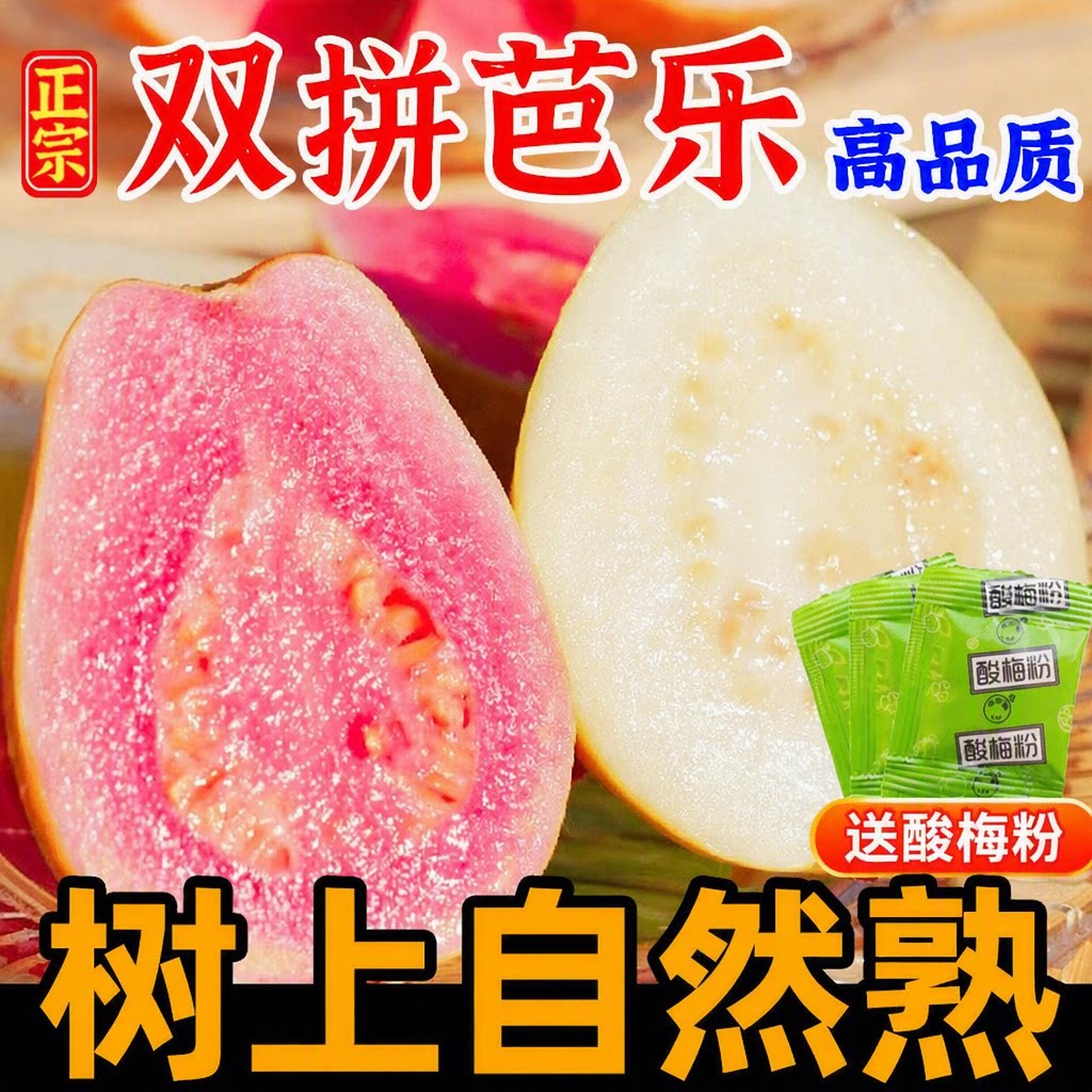 红心白心芭乐新鲜水果现货红番石榴软糯红白双拼礼盒脆甜芭乐