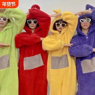 天线宝宝睡衣成人儿童男女童可爱加菲猫女卡通小狗连体家居服