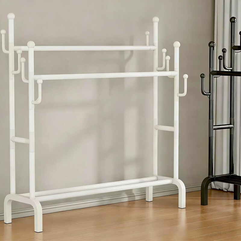 简易衣架落地卧室家用阳台晾衣架室内加粗大容量稳固挂衣架衣帽架