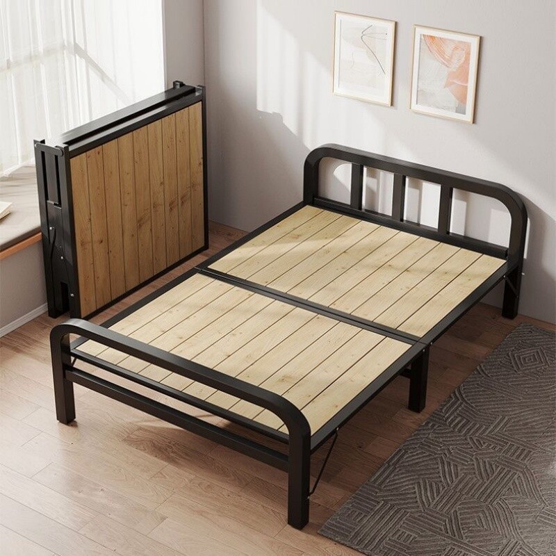 家用简易床折叠床单人午睡床宿舍木板床出租屋成人铁架床临时加床