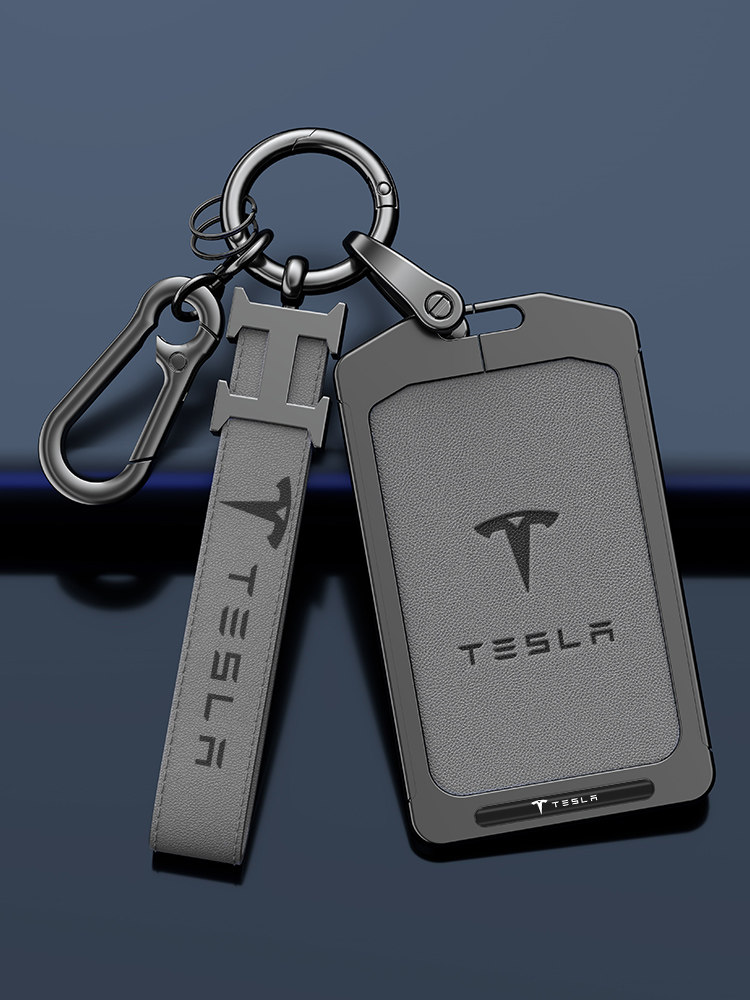 Чехол-картхолдер для ключей Tesla с кожаным ремешком
