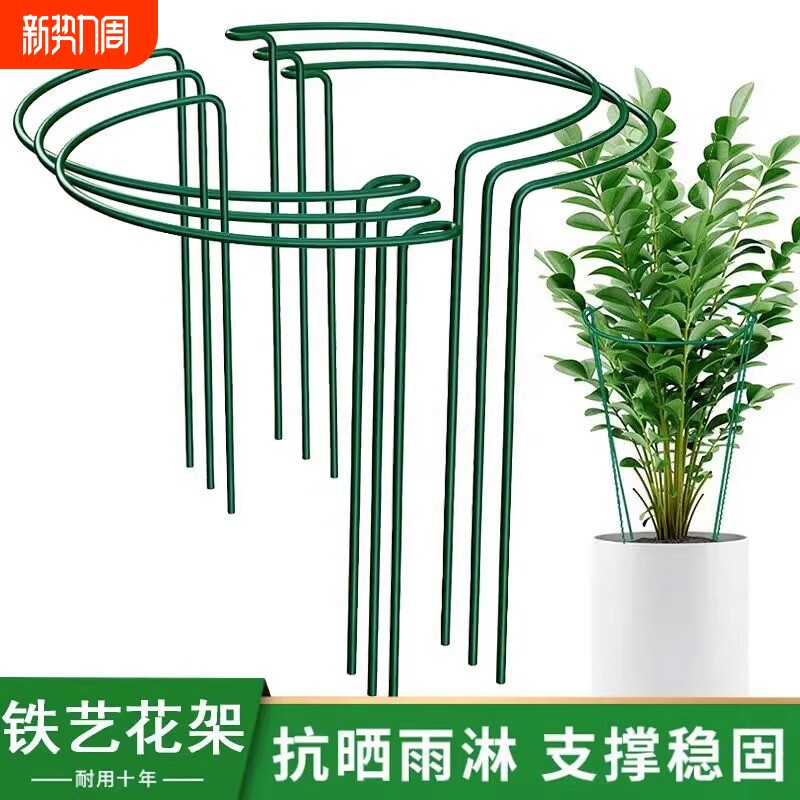 花架防倒支撑杆蟹爪兰杆绿植园艺兰花撑支架护撑植物花卉包塑铁艺