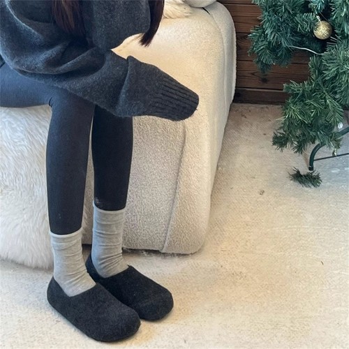 两穿勃肯鞋女2025新款秋冬加绒毛毛半拖鞋厚底一脚蹬豆豆棉鞋毛绒