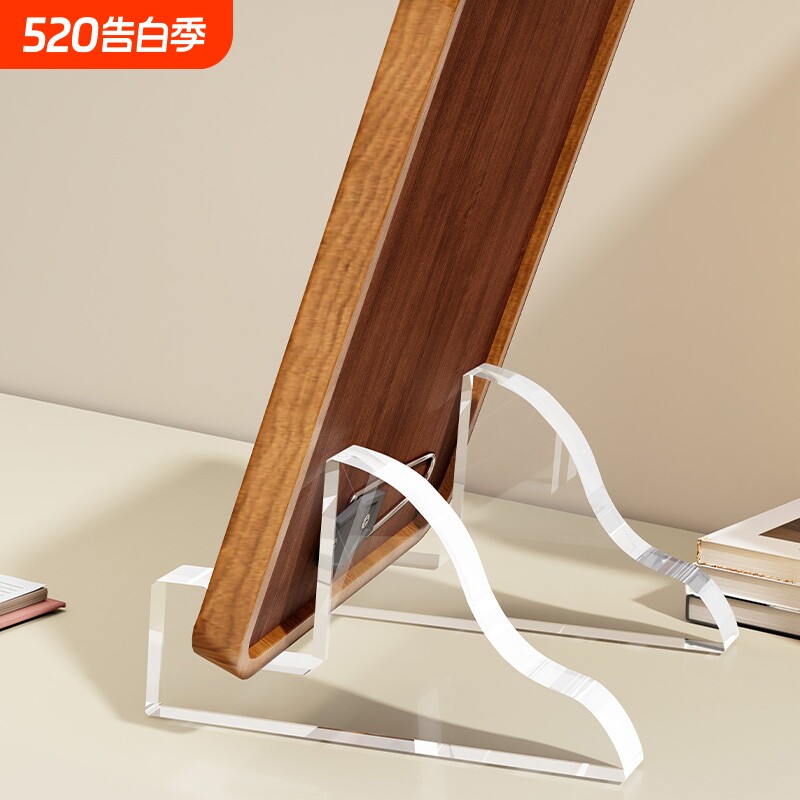 相框支架奖牌证书展示架桌面亚克力轻奢水晶画框相片托架装饰摆台