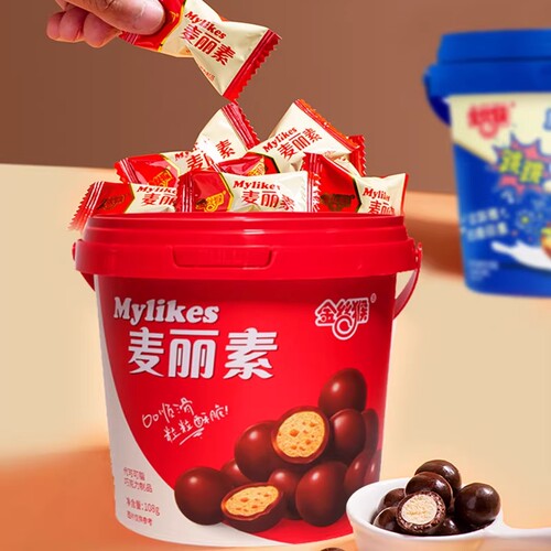 金丝猴原味麦丽素桶装跳跳口味
