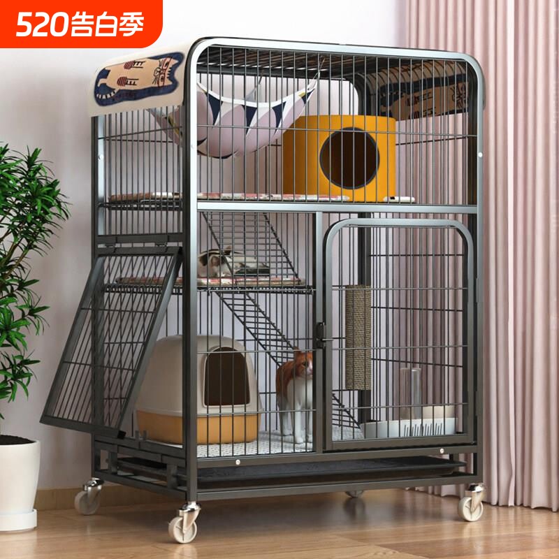 猫笼子猫别墅家用室内超大自由空间猫房子猫咪猫窝带厕所一体双层
