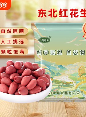一把锄头红皮生花生米新货东北农家自种不带壳四粒红生的红衣花生