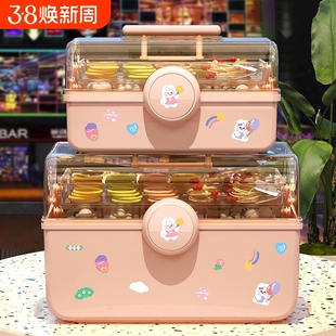 儿童发饰收纳盒女孩宝宝女童发夹饰品皮筋头饰发卡梳妆头绳首饰盒