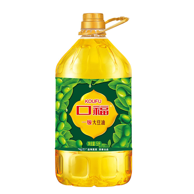 口福一级大豆油5L/1桶烹饪煎炸炒菜食用健康大豆油
