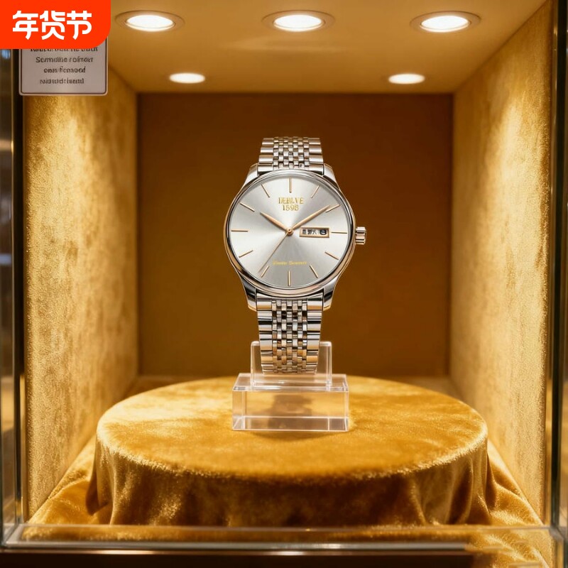 正品瑞士全自动非机械表手表男士学生韩版时尚潮双日历防水表夜光