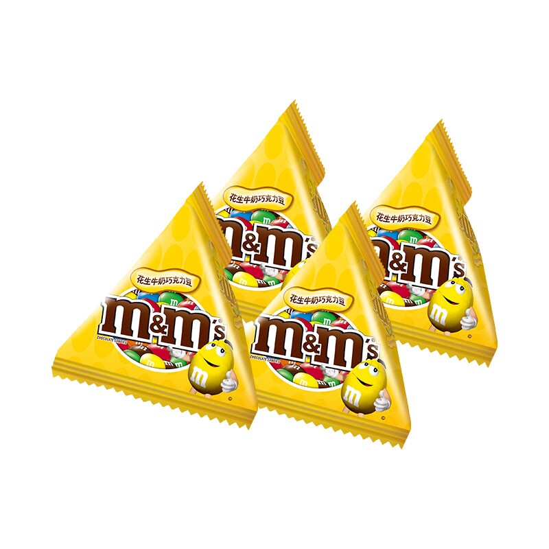 德芙mm豆可可脂儿童巧克力豆休闲零食13.5g袋装*4袋