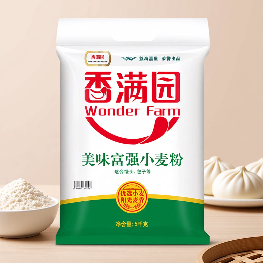 面粉家用10斤香满园WONDERFARM美味富强小麦粉5kg粉质细腻饺子图片