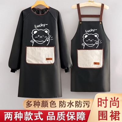 围裙厨房家用防水防油餐饮专用成人工作服长袖罩衣女做饭围腰男士