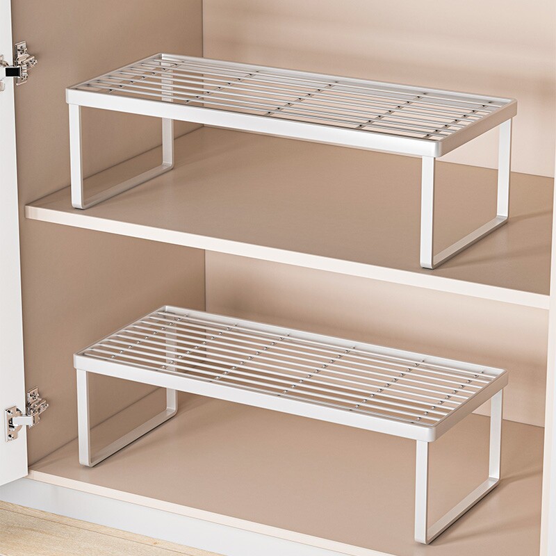 厨房置物架整理架橱柜内分层架碗碟锅具收纳架空间利用落地备菜