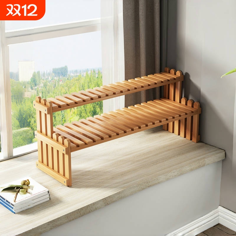 楚骏多层田园楠竹花架置物架