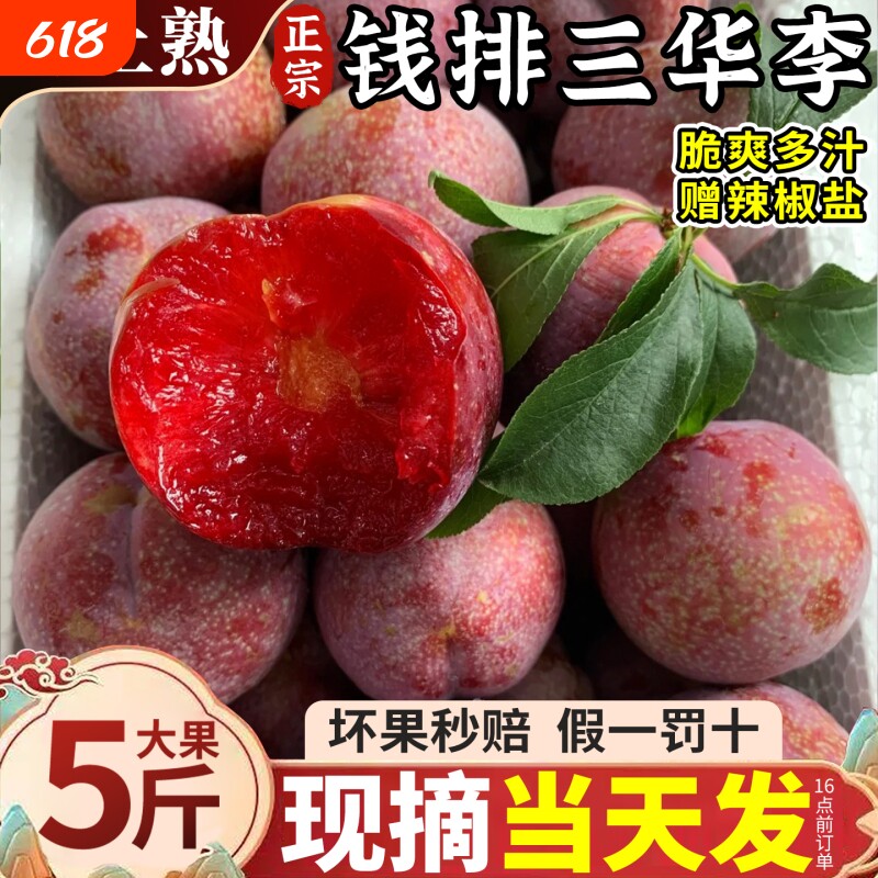 广东钱排三华李新鲜水果特大果红心三月李子蜂糖当季整箱包邮现摘