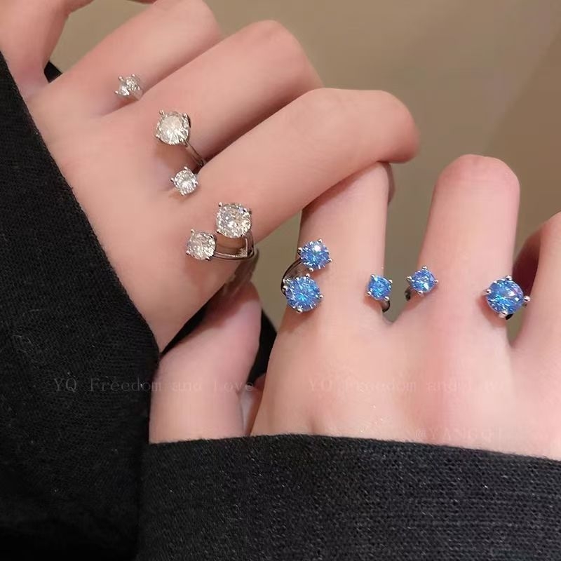 超闪马蹄环戒指女小众独特设计感高级气质开口指环2025新款食指戒