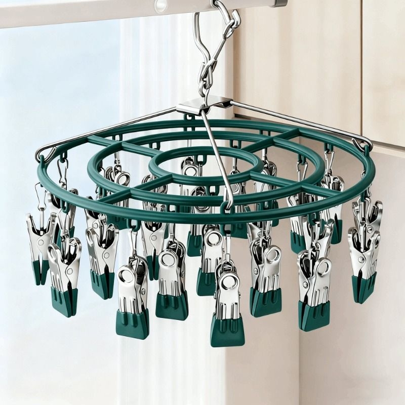 不锈钢袜子晾晒架阳台多夹子无痕防滑晒袜架宝宝内衣内裤专用衣架