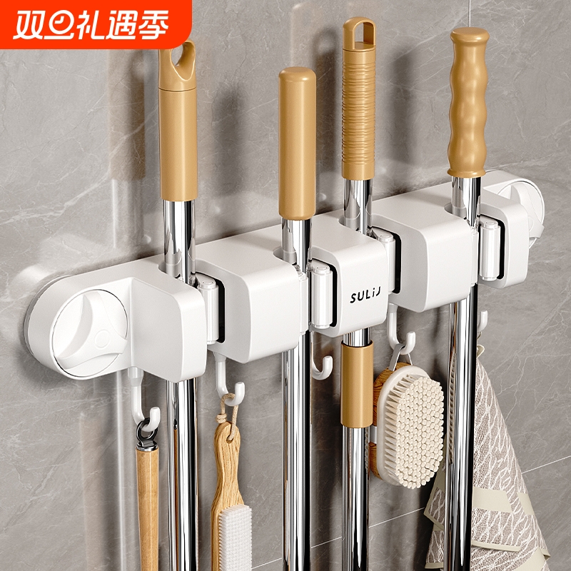 吸盘拖把壁挂夹免打孔拖把架挂钩