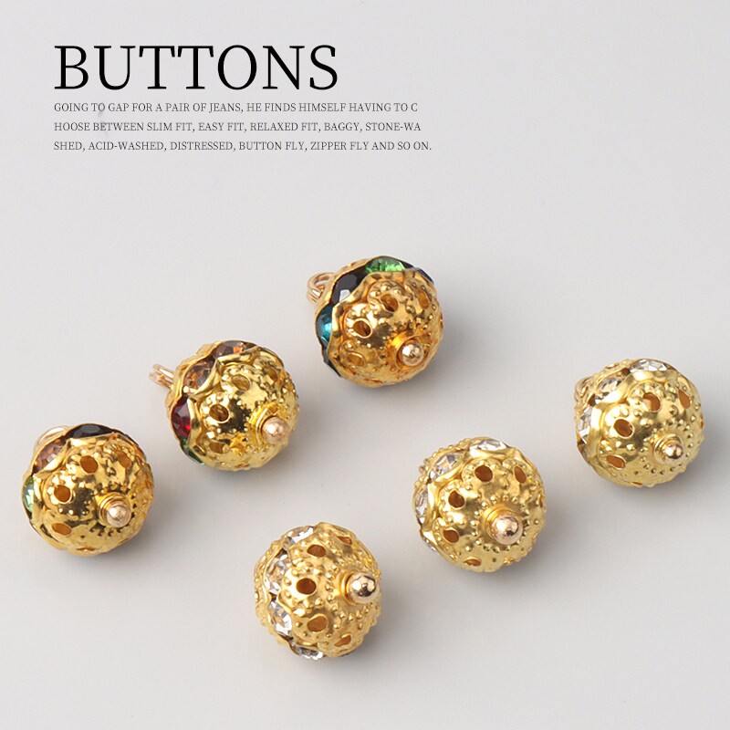 复古金色金属纽扣实心高档装饰扣子服装配件宫廷汉服旗袍汉服装饰